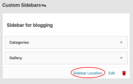 sidebar location