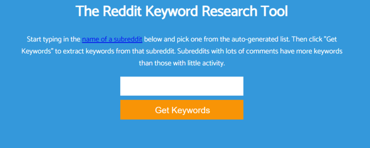 Reddit Keyword Research Tool