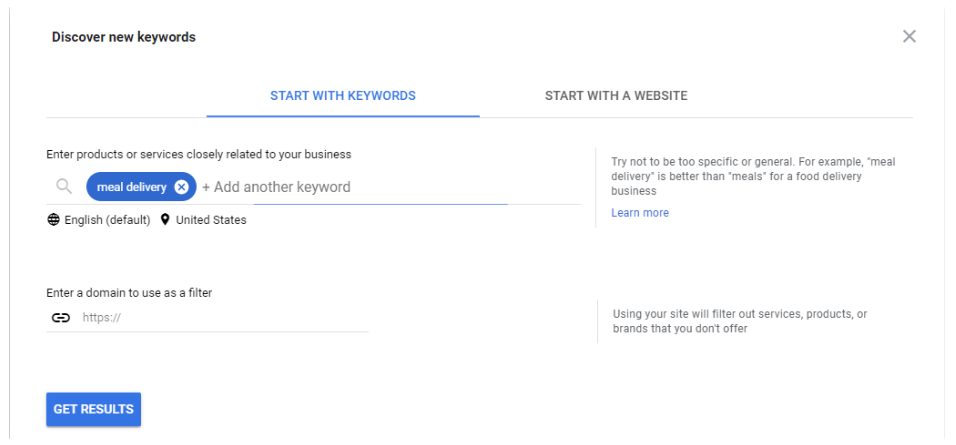 google ads keyword planner discover new keywords