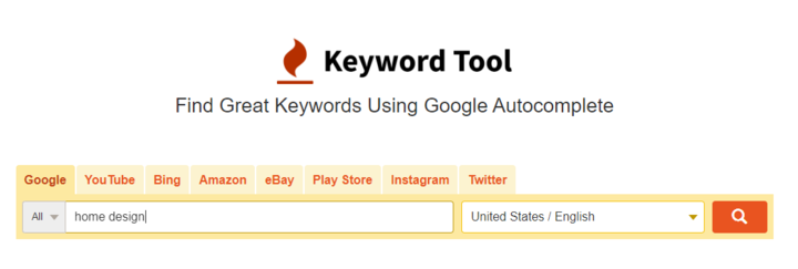 keyword tool search home design