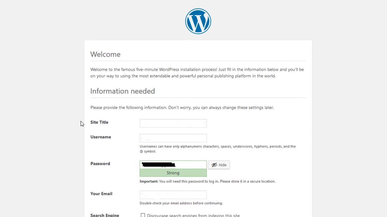 wordpress welcome