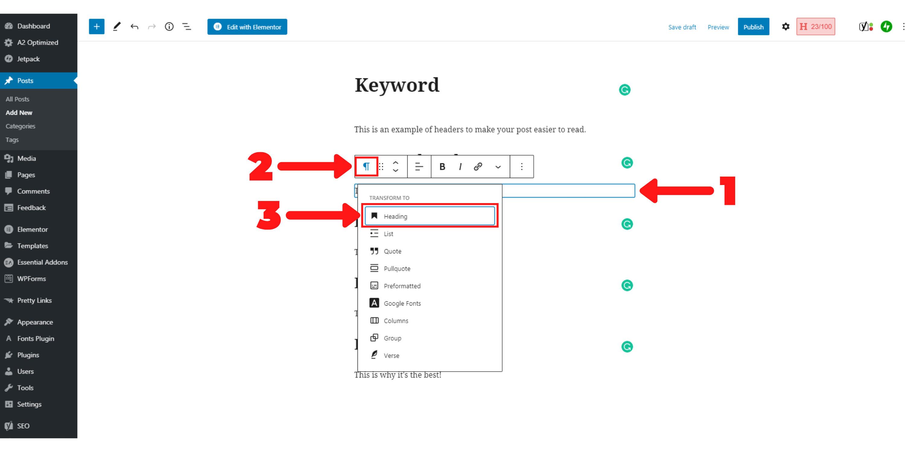 how to pick a header type